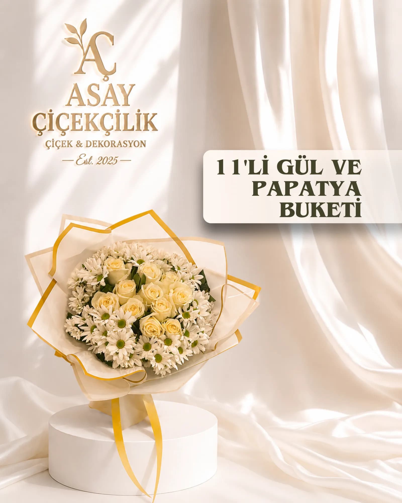 11'li Gül & Papatya Buketi