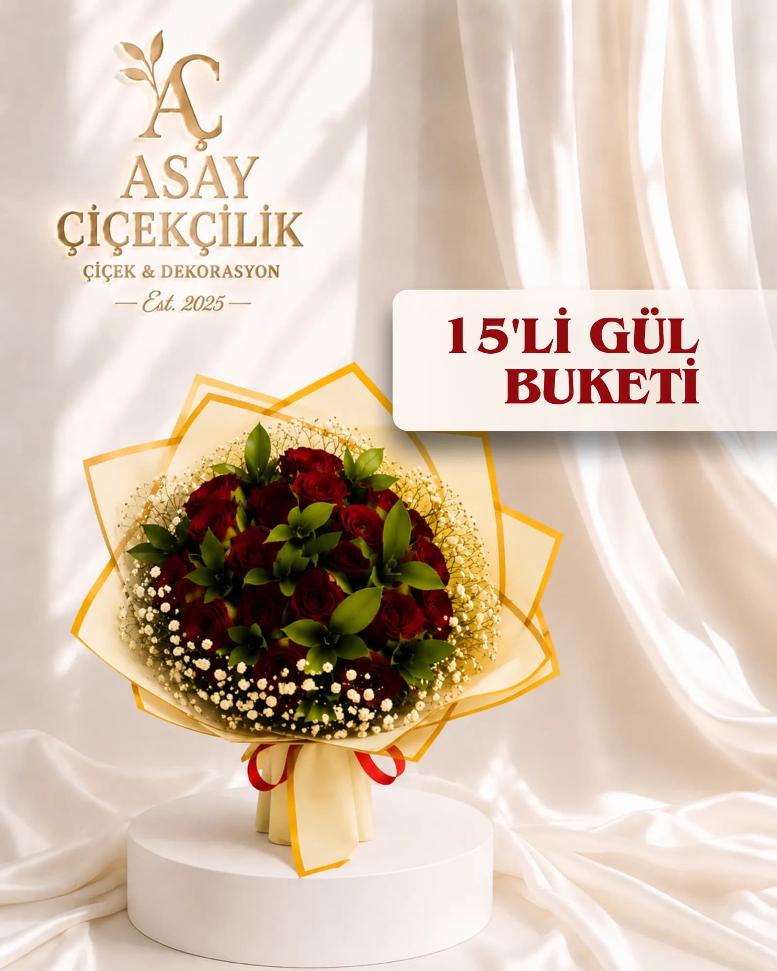 15'li Gül Buketi