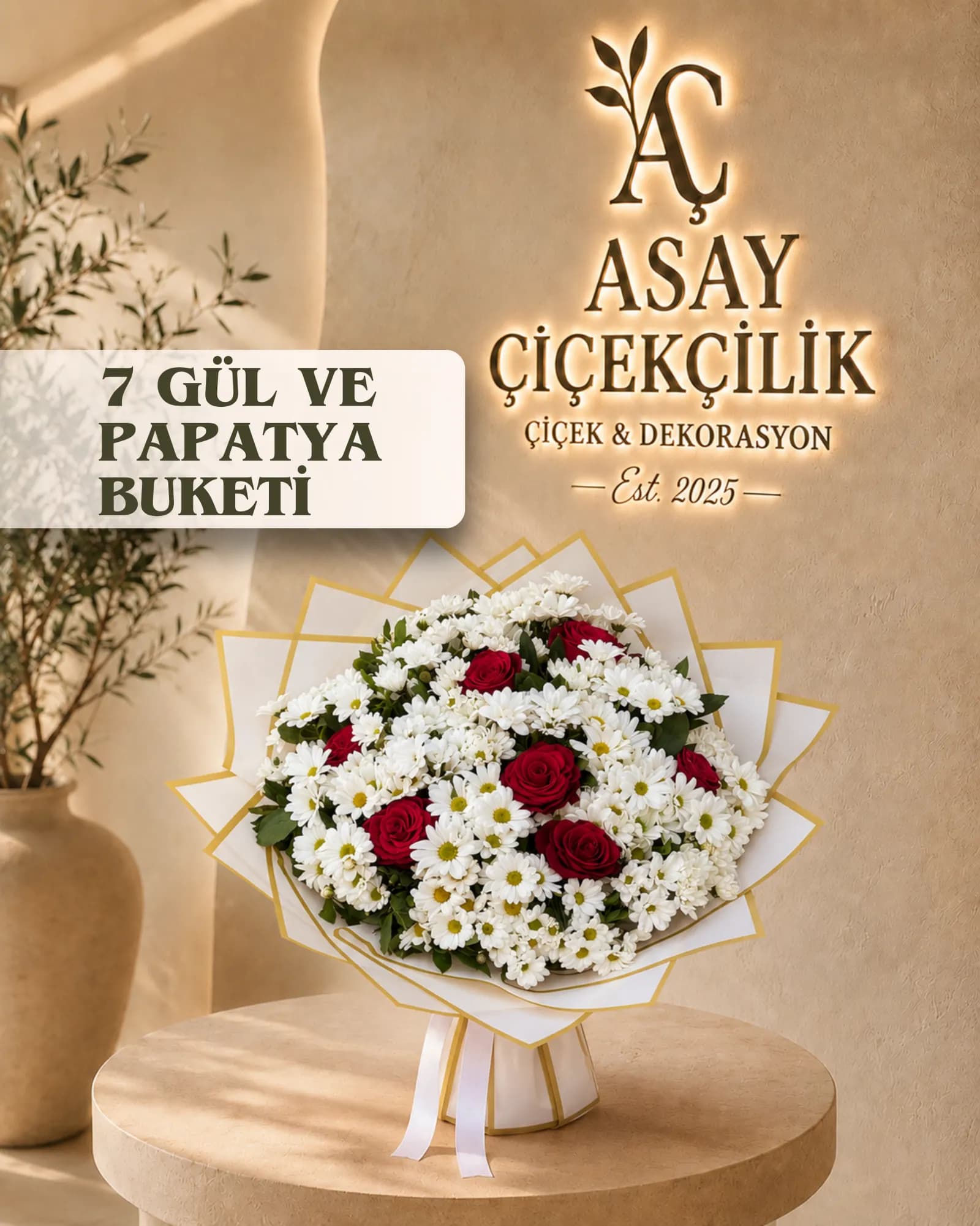 7'li Gül & Papatya Buketi