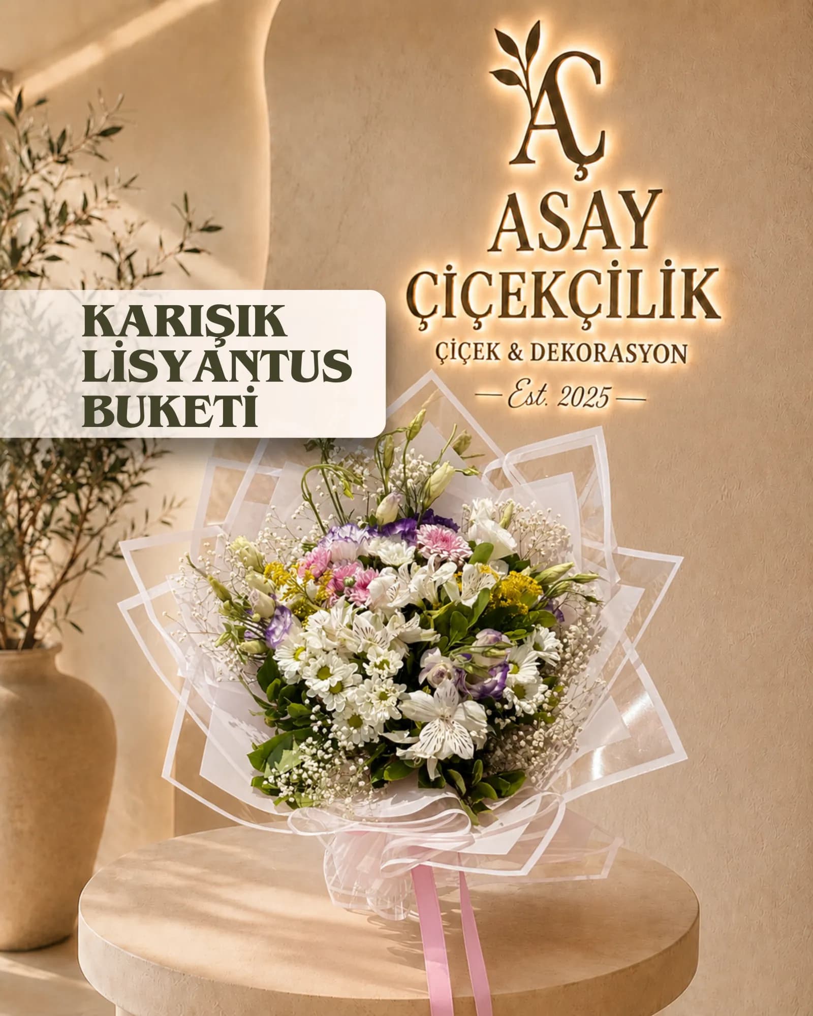 Karışık Lisyantus Buketi
