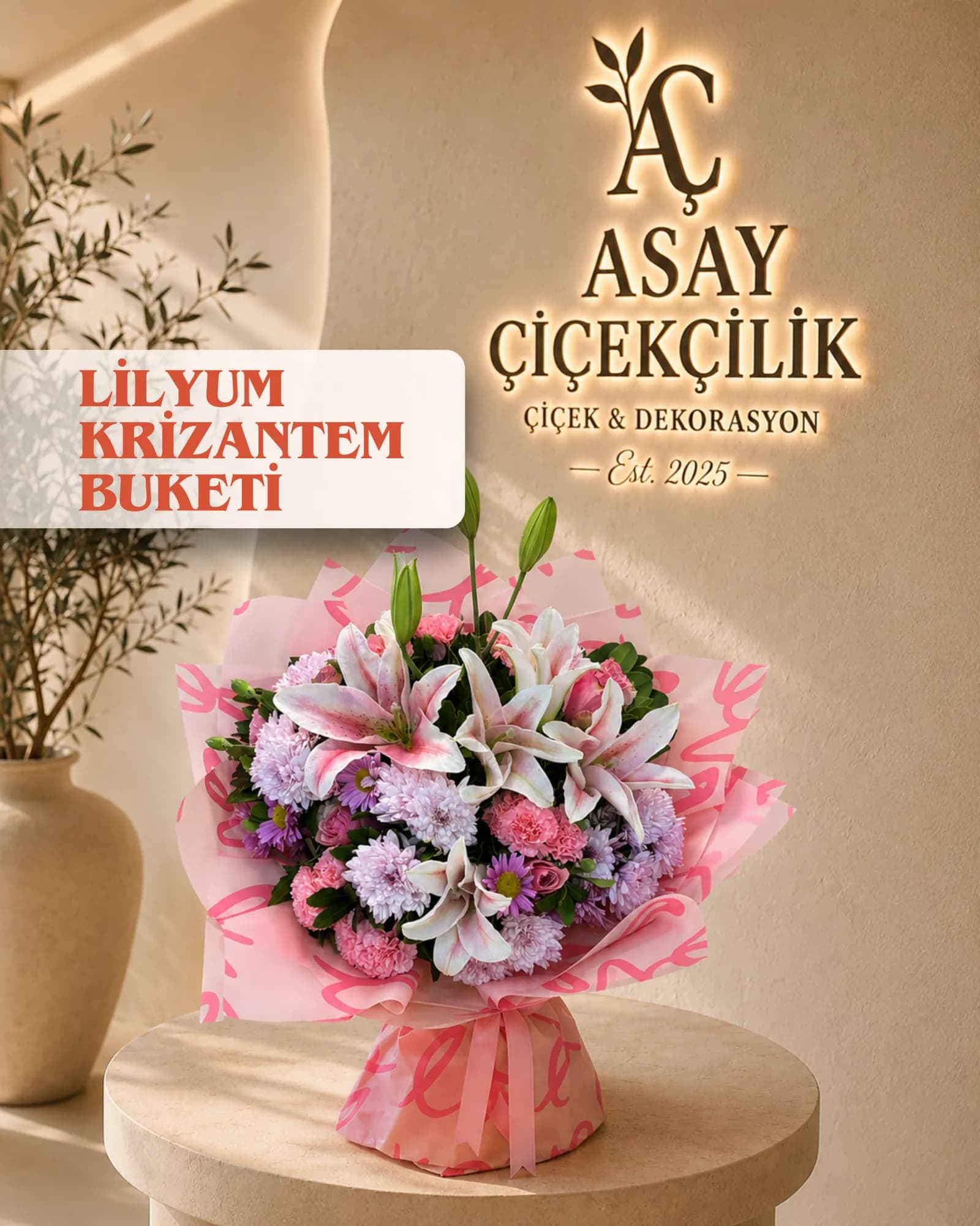 Lilyum & Krizantem Buketi